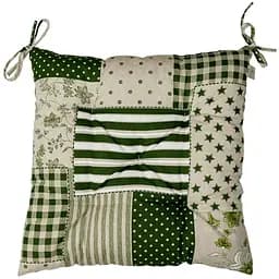 Подушка на стілець Прованс Господиня Печворк 40х40 см зелена (31612)