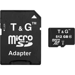 Карта памяти TG microSDXC, 512Gb, Class10 UHS-I U3, адаптер SD (TG-512GBSD10U3-01)
