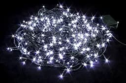 Гирлянда светодиодная нить на елку Белая 28 метров 400 лампочек Laplandia интерьерная от сети черный провод (w.01.5B.400-)