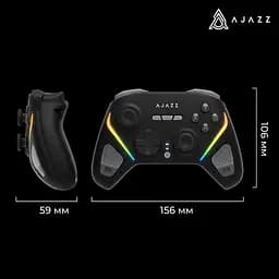 Бездротовий геймпад Ajazz GP100S RGB із зарядною станцією чорний (GP100S-B) - мініатюра 16