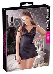 Чёрный, атласный пеньюар Chemise Lace, S Orion 513227511511021 91878