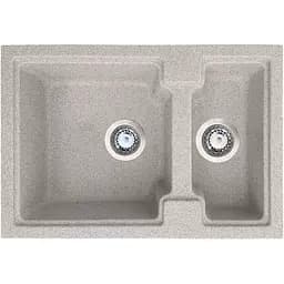 Гранітна кухонна мийка Romzha Patrat 62D Gri (802) з 1.5 чашами