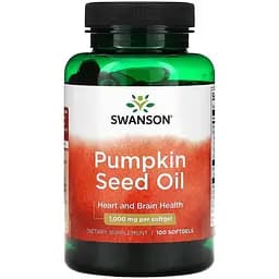 Олія насіння гарбуза Swanson Pumpkin Seed Oil 1.000 мг 100 гелевих капсул