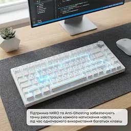 Клавіатура Ajazz AK820 Red Switch White (AK820-R-W) [163666] - мініатюра 15