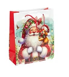 Пакет подарочный "Новый Год" 153-2 вертикальный 18*21,5*8 см, ручка-шнурок (6927661257724) Вид 4