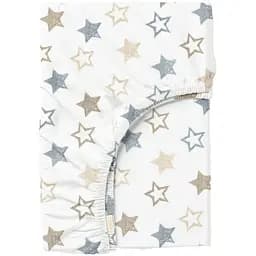 Простынь Cosas на резинке в детскую кроватку 60х120 clear stars, бежевый (StarsClear_GreyBeige_120)