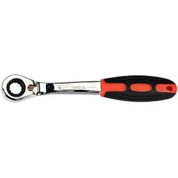 Ключ накидний вигнутий з тріщаткою Yato М9 HRC 42-48 Cr-V з прогумованою ергономічною ручкою (YT-02371)