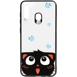 Чохол-накладка Toto Cartoon Print Glass Case Samsung Galaxy A20/A30 Cat and fish