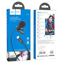 Мікрофон петличний Hoco L14 Lightning (2m) Black - мініатюра 6