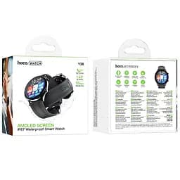 Смарт-годинник Hoco Y38 Smart sports watch (call version) Black - мініатюра 2