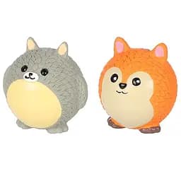 Игрушка для собак Flamingo Bolka Chinchilla Fox 7.5x7.5x8.5 см с пищалкой для щенков и пожилых питомцев