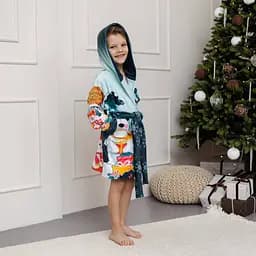 Халат дитячий з плюшевого велюру Christmas 18197 122-128 см