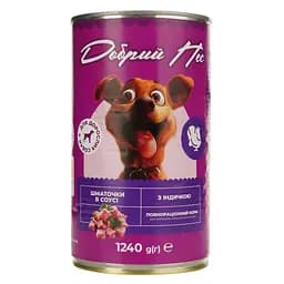 Влажный корм для собак Добрий Пес кусочки с индейкой в соусе 1.24 кг