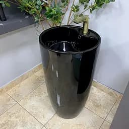 Умивальник VBI Agriento black glossy напольний VBI-019005, Чорний матовий - мініатюра 3