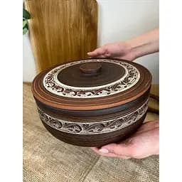 Супник 2.5 літра керамічний (глиняний) різьблений 