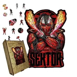 Деревяний фігурний пазл МК Сектор, А3, Картонна коробка 200 елементів