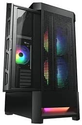 Корпус Cougar Airface RGB Black без БЖ ATX / Micro ATX / Mini ITX USB 3.0 x2 USB 2.0 x1 RGB підсвічування 2x140 ARGB 1x120 ARGB загартоване скло 230x491x386 мм - мініатюра 2