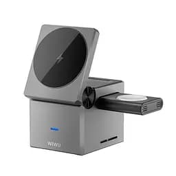БЗП Wiwu Wi-W030 Planeta Trio 3 in 1 Cableless charger Gray - мініатюра 2