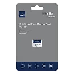 Карта пам'яті Wiwu Wi-FC004 Infinite Series (U3, C10) microSDXC Class 10, 64GB без адаптера Blue - мініатюра 2