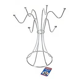 Стойка для чашек подставка сушилка для кружек на 6 крючков из нержавеющей стали H 25 cm, Kitchen Master Серебристый 85520