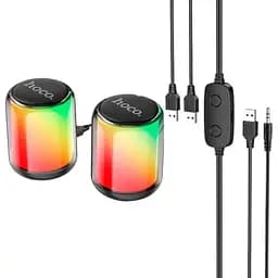 Портативна колонка XPRO BS56 Bluetooth пульт для регулювання гучності RGB 12 режимів USB/AUX 35mm Black (BS56_611)