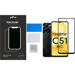 Захисне скло BeCover для Realme C51 Black (710301) - мініатюра 2