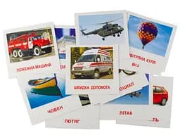 Розвиваючі картки "Транспорт" (110х110 мм) 65796 укр. /англ. мовою - мініатюра 3