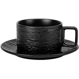 Чашка з блюдцем Elisey Оксамит чорна (9182-025)