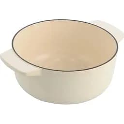 Каструля KitchenAid Cast Iron чавунна з кришкою 26 см 5.2 л мигдальний крем (CC006059-001) - мініатюра 4