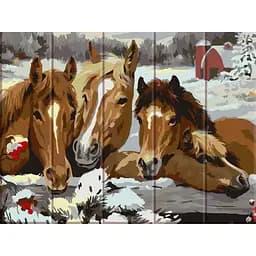 Картина по номерам на дереве Коні ArtStory 30х40 см різнокольорова 000169622