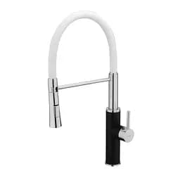 Змішувач для кухні Frap F4452-7 з гнучким виливом 2 режими чорно/білий