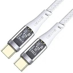 Кабель Usams SJ574 Type-C To Type-C PD 100W Aluminum alloy Transparent Data Cable Icy Series 1.2 м Wh