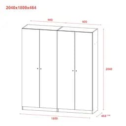 Шафа для одягу Doros Промо Антрацит 2+2 ДСП 180х48х204 (42005333) - мініатюра 8