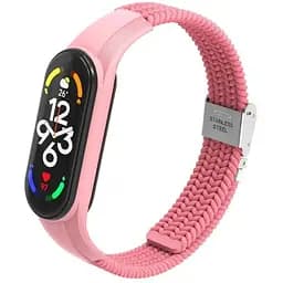 Ремешок Braided Buckle Mi Band 3/4/5/6/7 Розовый (09)