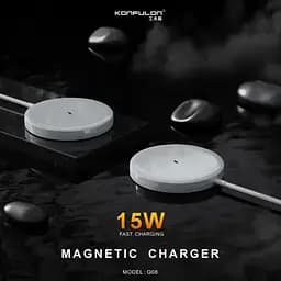 Бездротовий зарядний пристрій Konfulon Q08 MagSafe білий - мініатюра 3