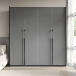 Шафа для одягу Flamecame у спальню з двома штангами на 4 двері FR-18 Антрацит