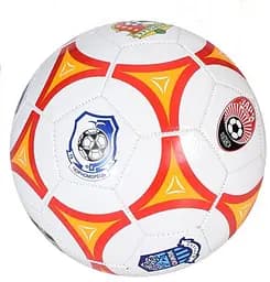 М'яч футбольний EV-3164 білий з помаранчевим українські клуби 5 розмір, ПВХ 2 шари, 32 панелі, ігровий м'яч