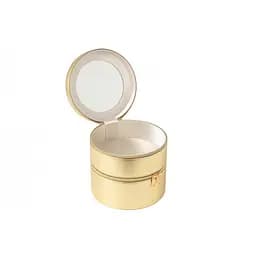 Шкатулка для прикрас J-Line з еко-шкіри 2 яруси кругла золота (46534)