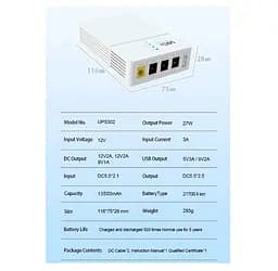 UPS ИБП бесперебойное питание для роутера, терминала PON WGP 302 Optima 9V 1A, 12V 2A, 27Вт 13500mAh - мініатюра 7
