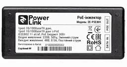 PoE адаптер 2E PowerLink PSE801, Black, 2xRJ45 10/100Mbps, 30 Вт (2E-PSE801) - мініатюра 4