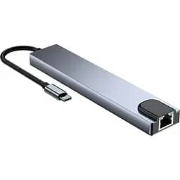 Концентратор Dynamode USB-C 8-in-1 HDMI 4K30Hz + 1xRJ45 + 1xUSB 3.0 + 1xUSB 2.0 + 1xUSB-C PD (BYL-2017L) - мініатюра 3