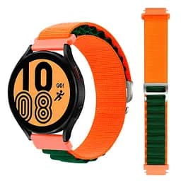 Ремінець для Samsung Galaxy Watch 5 Pro 45mm - оранжево-темно-зелений Watchbands NormalCloth ширина кріплення 20мм нейлоновий (W24-1WB37687133) - мініатюра 4
