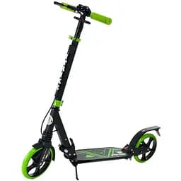 Самокат iTrike городской взрослый 35х14х89-103 см Черно-зеленый 000222893