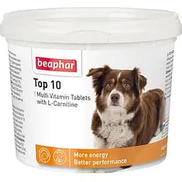 Мультивитаминная добавка для собак Beaphar Top 10 с L-карнитином 180 таб