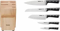 Tefal Набір ножів Ice Force, 5 пр., з дерев'яною колодкою, нержавіюча сталь, плаcтик, чорний - мініатюра 4