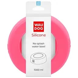 Миска-непроливайка Waudog Silicone, 1 л, рожева
