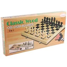 Шахматы деревянные 3 в 1  разноцветный  ЦБ-00260972