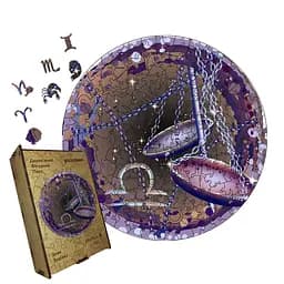 Пазл деревянный Знак Зодиака Весы, А5, Картонная коробка 35 элементов