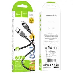 Кабель Hoco X109 Energy 60W silicone charging data cable Type-C to Type-C Чорний - мініатюра 2