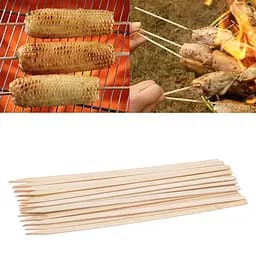 Шпажки бамбукові палички для шашлику канапе 40 см (довжина 400 мм) 25шт/уп., Kitchen Master Бежевий 86310